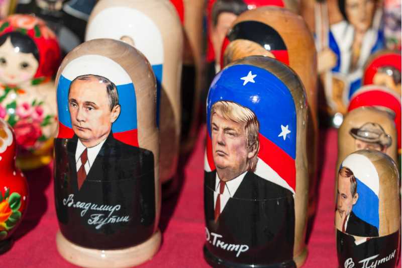 Putin and Trump as Russian dolls